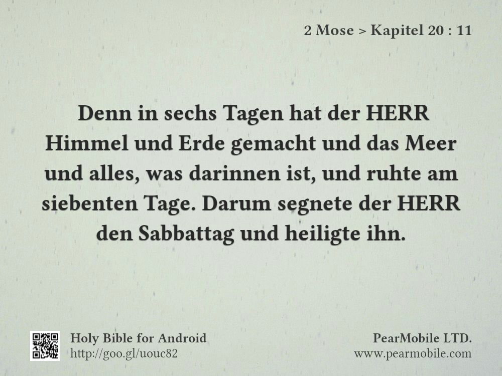 2 Mose, Kapitel 20:11